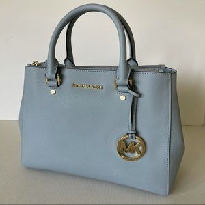 Michael Kors Baby Blue Saffiano Satchel
